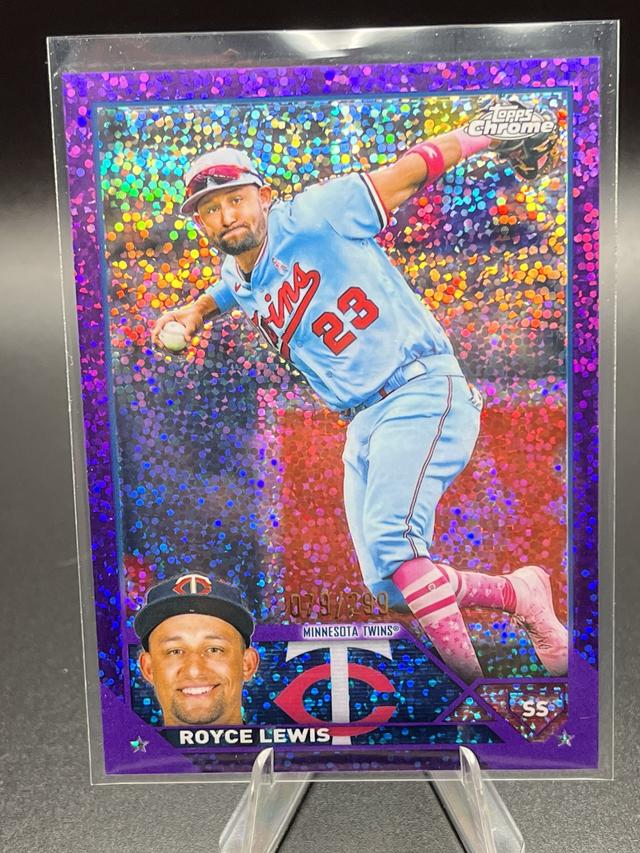 2023 Topps Chrome Royce Lewis BASE CARDS I Purple Speckle Refractor /299 #51