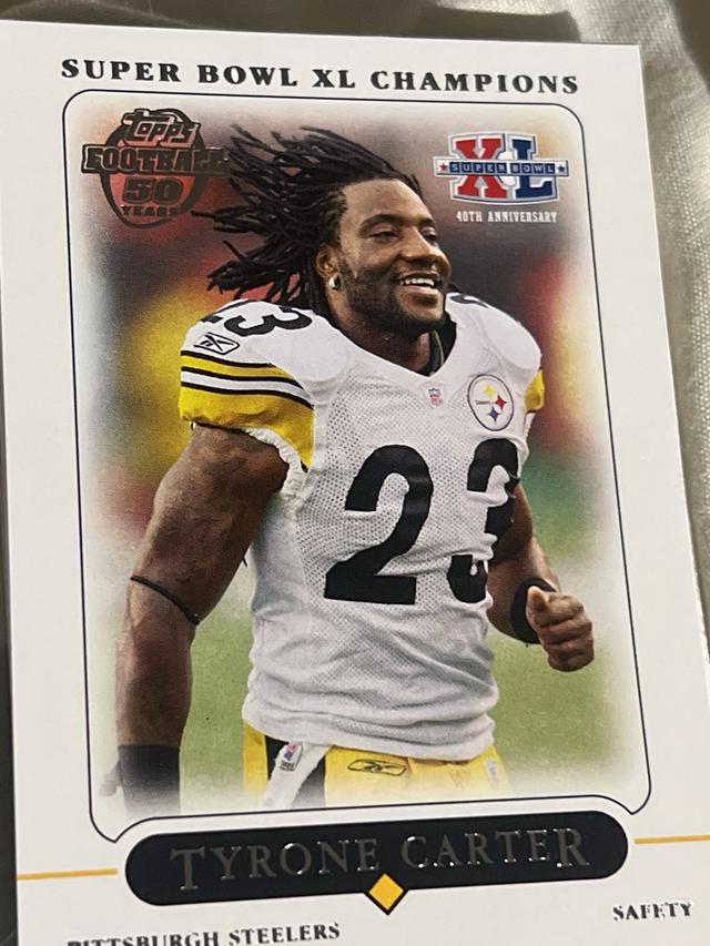 2006 Topps Pittsburg Steelers Super Bowl Champions Tyrone Carter ﻿Base #30