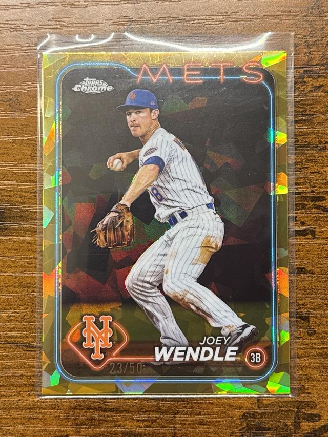 2024 Topps Chrome Sapphire Joey Wendle ﻿Mets Gold /50 #577