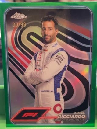 2024 Topps Chrome Formula 1 Daniel Ricciardo Green Refractor Parallel /99 #18