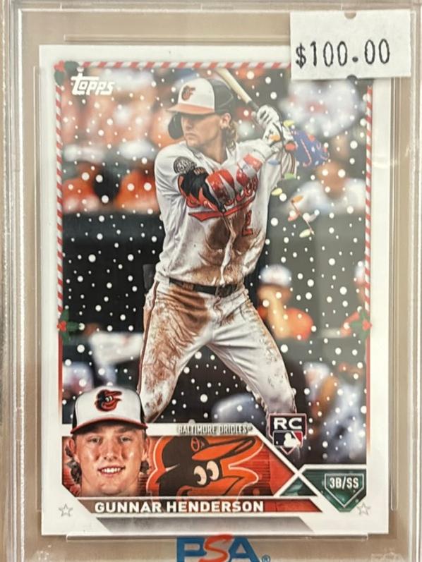 2023 Topps Holiday Gunnar Henderson RARE HOLIDAY VARIATION SHORT PRINTS Rare #H4