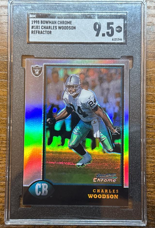 1998 Bowman Chrome Charles Woodson Refractor SGC 9.5 ﻿Rookie RC #181