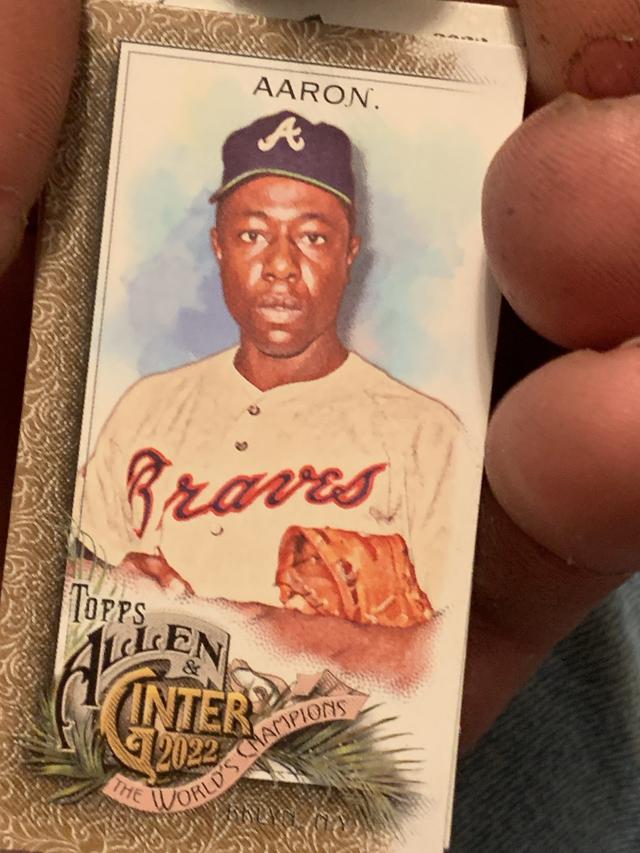 2022 Topps Allen & Ginter Hank Aaron Base Framed Mini Cloth Set #45