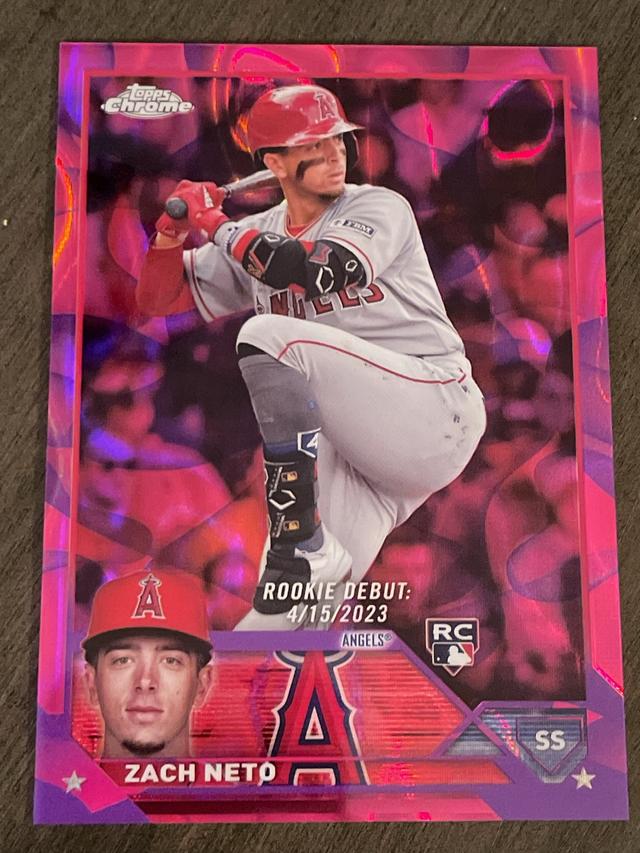 2023 Topps Chrome Update Series Zach Neto Magenta/Purple Lava Lamp Refractors