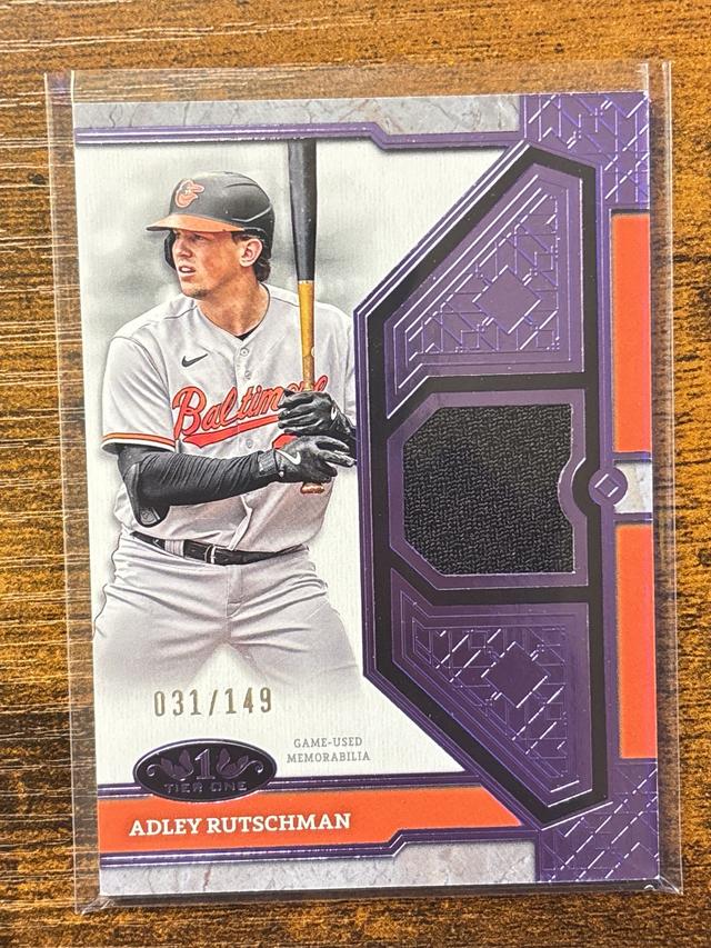 2024 Topps Tier One Adley Rutschman Purple Foil /149 #T1R-AR Orioles Game Used