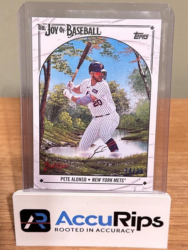 2023 Topps x Bob Ross Pete Alonso Base Titanium White Canvas Stock /35 #50