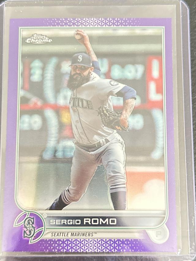 2022 Topps Chrome Updates Sergio Romo BASE Purple Refractors #USC25