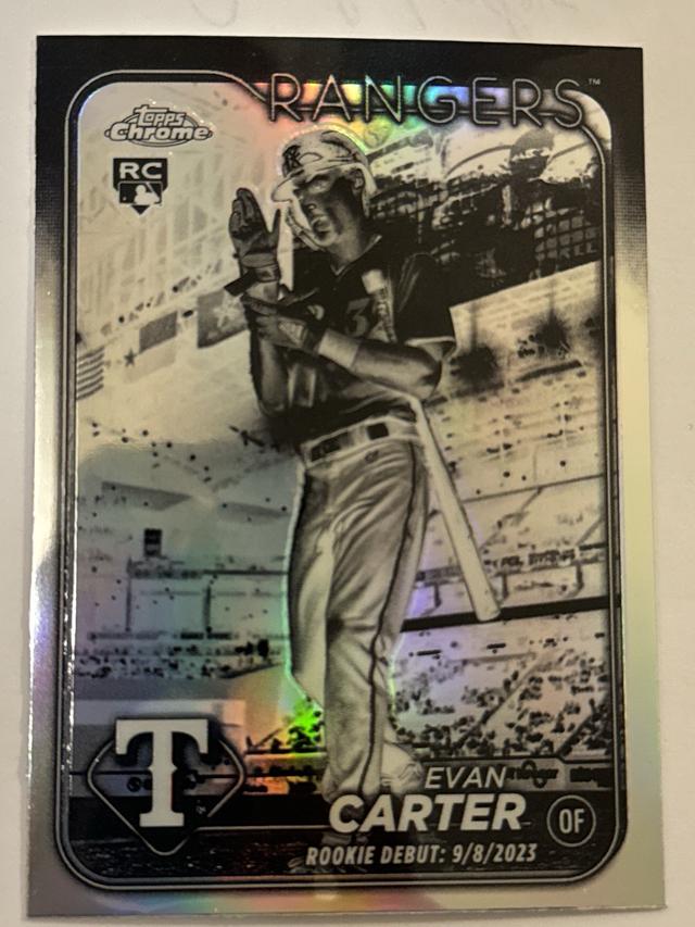 Evan Carter 2024 Topps Chrome Update ﻿Negative Refractor #USC199