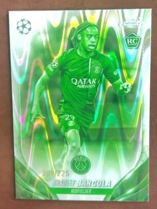 2023-24 Topps Chrome UEFA Bradley Barcola Night Vision Ray Wave Refractors /225