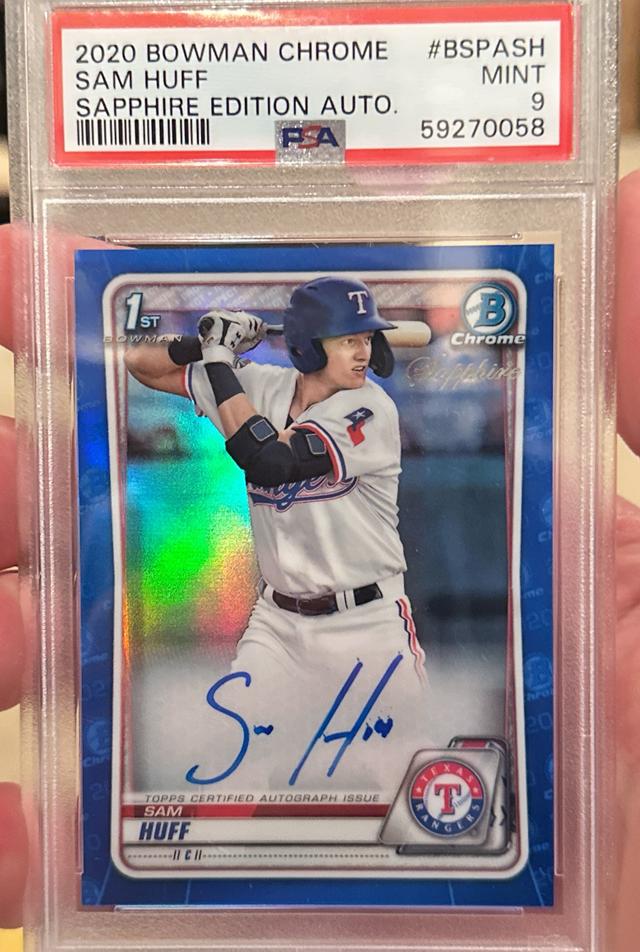 2020 Bowman Chrome Sapphire Sam Huff PSA 9.0 #BSPA-SH