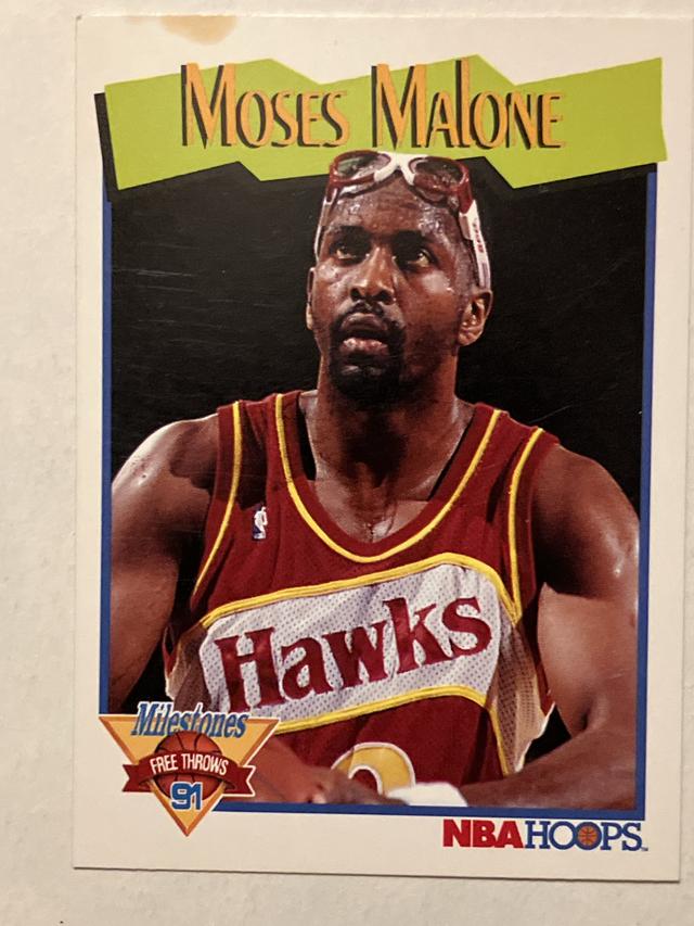 1991-92 NBA Hoops Basketball Moses Malone  Series I #318