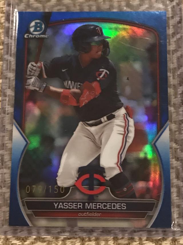 2023 Bowman Draft Yasser Mercedes Blue Refractor Parallel /150 #BDC-139