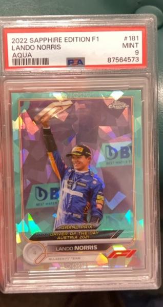 2022 Topps Chrome Sapphire F1 Lando Norris PSA 9.0 Aqua /99 #181