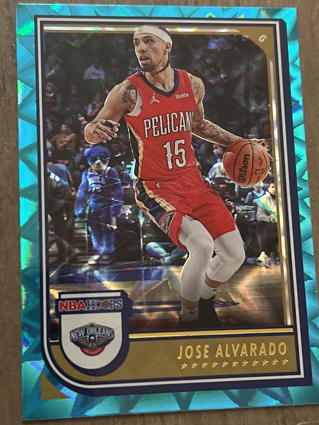 2022-23 Panini NBA Hoops Jose Alvarado Base Set Teal Explosion #148