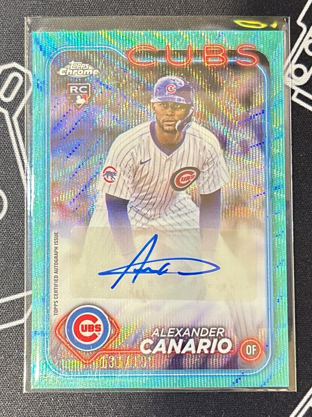 2024 Topps Chrome Update Alexander Canario Aqua Wave /199 #AC-AC Cubs Rookie RC