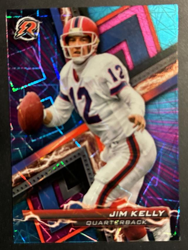 2023 Topps Composite Jim Kelly Resurgence Sky Blue and Pink Shock #92