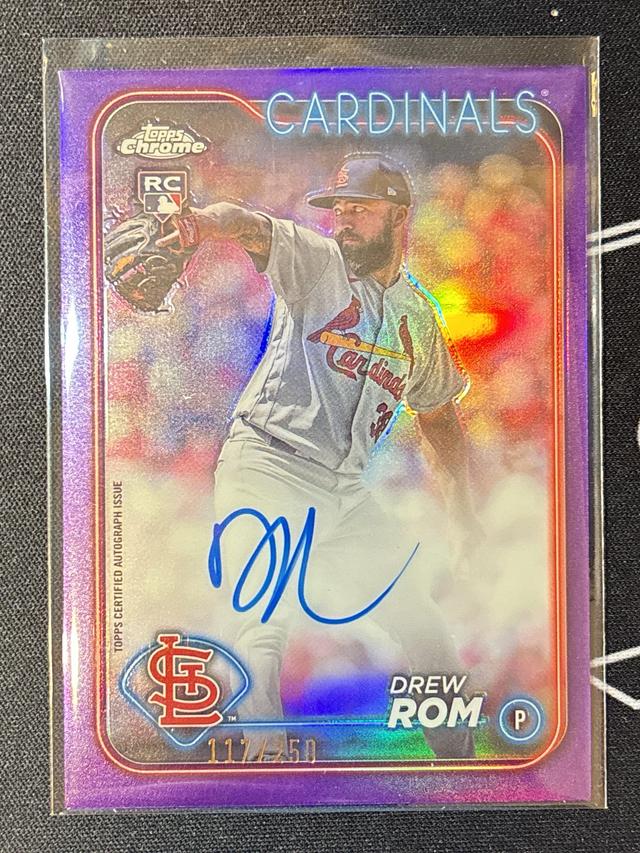 2024 Topps Chrome Update Drew Rom Auto /250 #RA-DR Cardinals Rookie RC