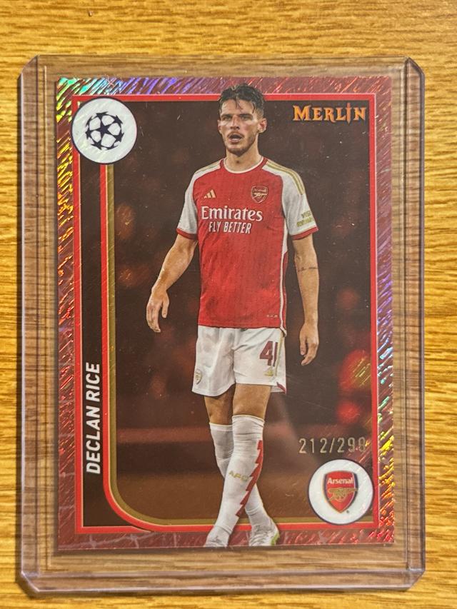 2023-24 Topps Merlin UEFA Declan Rice Rose Gold Shimmer Refractors /299 #13