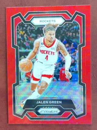 2023-24 Panini Prizm Jalen Green ﻿Base Set Ruby Wave Prizms #29