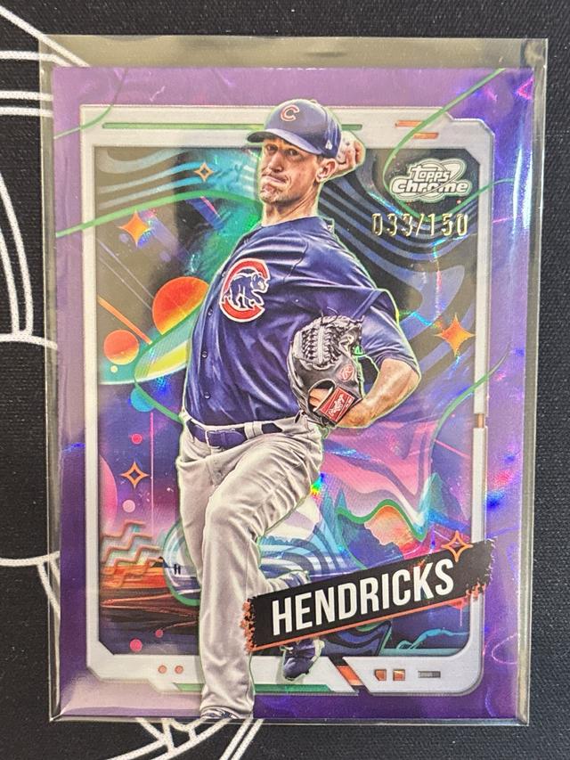 2024 Topps Cosmic Chrome Kyle Hendricks Purple Nebula Refractor /150 #38 Cubs