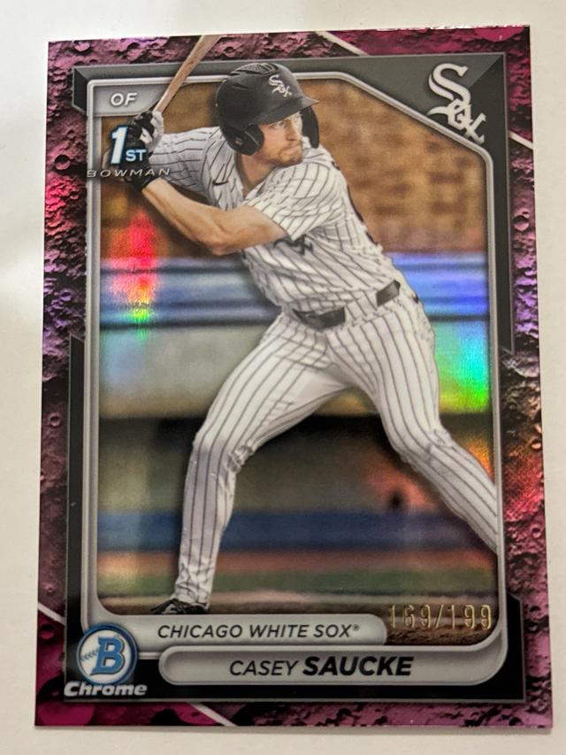 Casey Saucke 2024 Bowman Draft Fuchsia Luna Refractors /199 #BDC-33