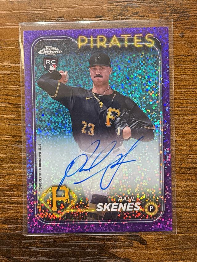 2024 Topps Chrome Update Paul Skenes Auto Magenta/Purple Lava Lamp RC /299