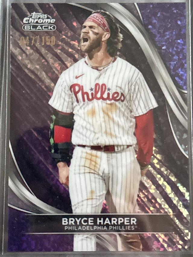 2022 Topps Chrome Black Bryce Harper BASE CARDS Purple Mini /150 #67