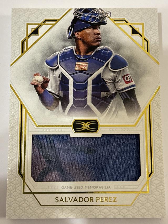 Salvador Perez 2024 Topps Definitive Protectors at the Plate 2 Color Relic /25