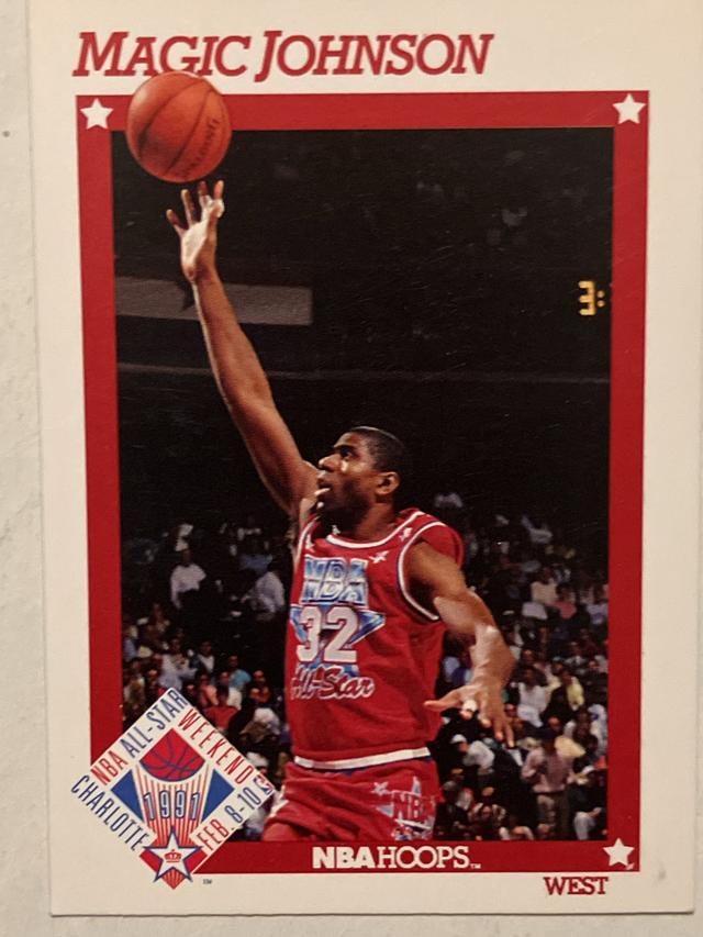 1991-92 NBA Hoops Basketball Magic Johnson Series I #266