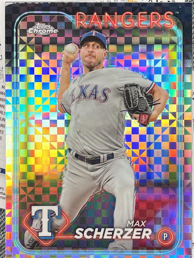 2024 Topps Chrome Max Scherzer ﻿Base Set Prism Refractors #37