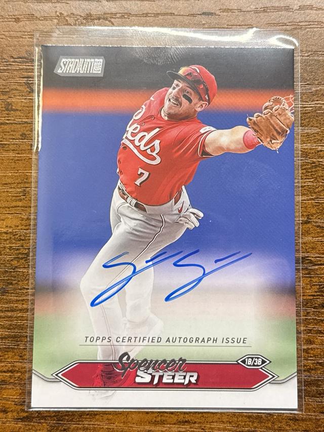 2024 Topps Stadium Club Spencer Steer Base Autographs #SCBA-SS