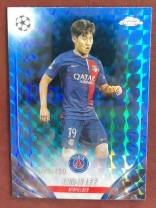 2023-24 Topps Chrome UEFA Kang-in Lee Blue Geometric Refractors /150 #194