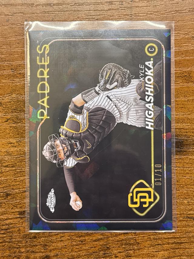 2024 Topps Chrome Sapphire Kyle Higashioka Black Refractor /10 #512 Padres