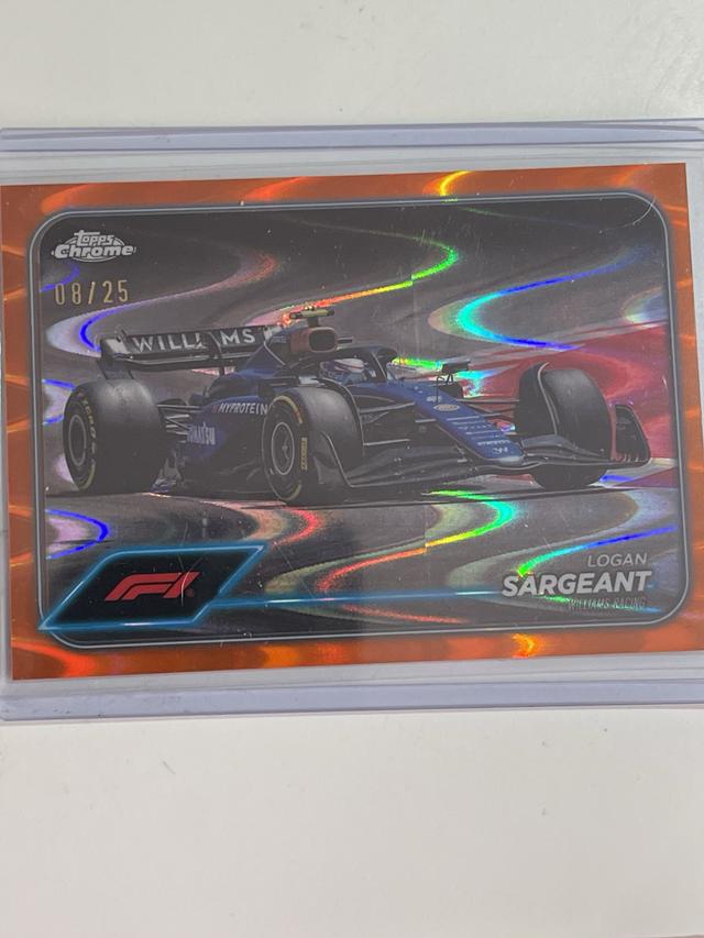 2024 Topps Chrome Formula 1 Logan Sargeant Orange Refractor Parallel /25 #92