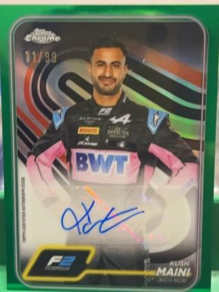 2024 Topps Chrome Formula 1 Kush Maini Autographs Green Refractor Parallel /99