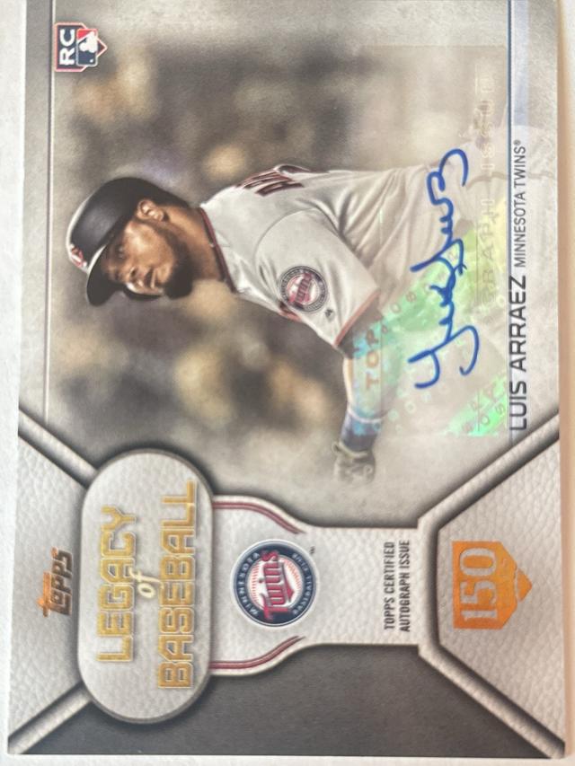 2019 Topps Update Series Luis Arraez 150th Anniversary /150 #LBA-LAR