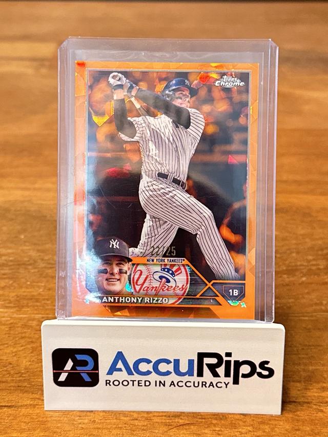 2023 Topps Chrome Sapphire Anthony Rizzo Base Cards Orange Sapphire /25 #596