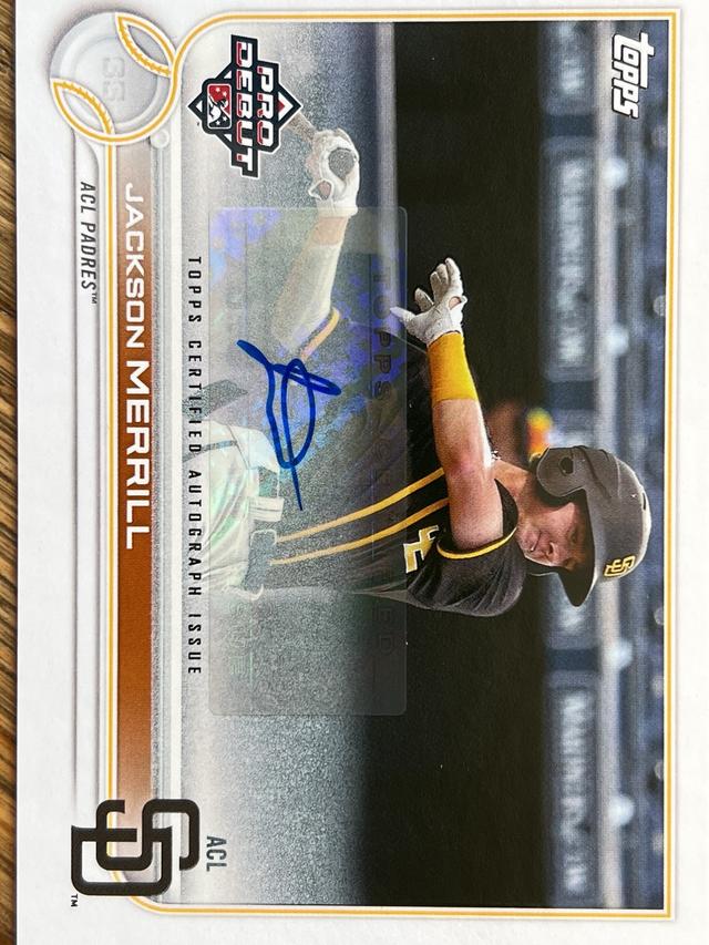 2022 Topps Pro Debut Jackson Merrill Base Autographs Set #PD-103