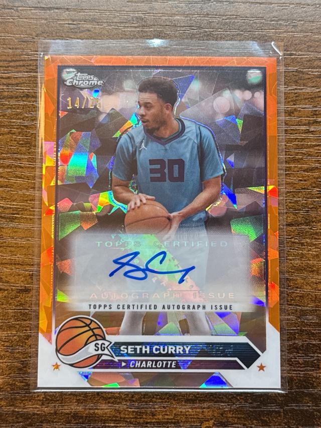 2023-24 Topps Chrome Basketball Seth Curry Future Stars Autographs Orange /25