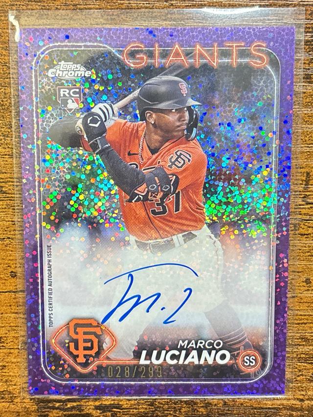 2024 Topps Chrome Marco Luciano Purple Speckle /299 #RA-ML Giants Rookie RC