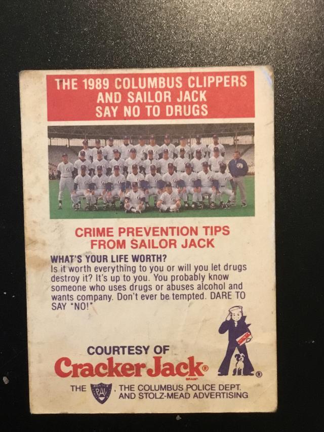 1989 Columbus Clippers Cracker Jack Bill Fulton ﻿Set #3