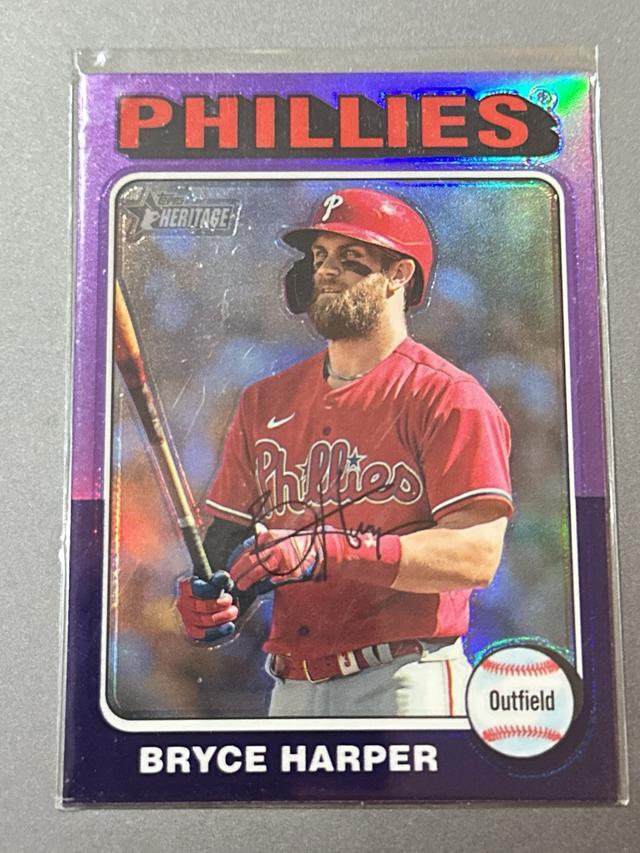 2024 Topps Heritage Bryce Harper BASE CARDS CHROME VARIATION #405