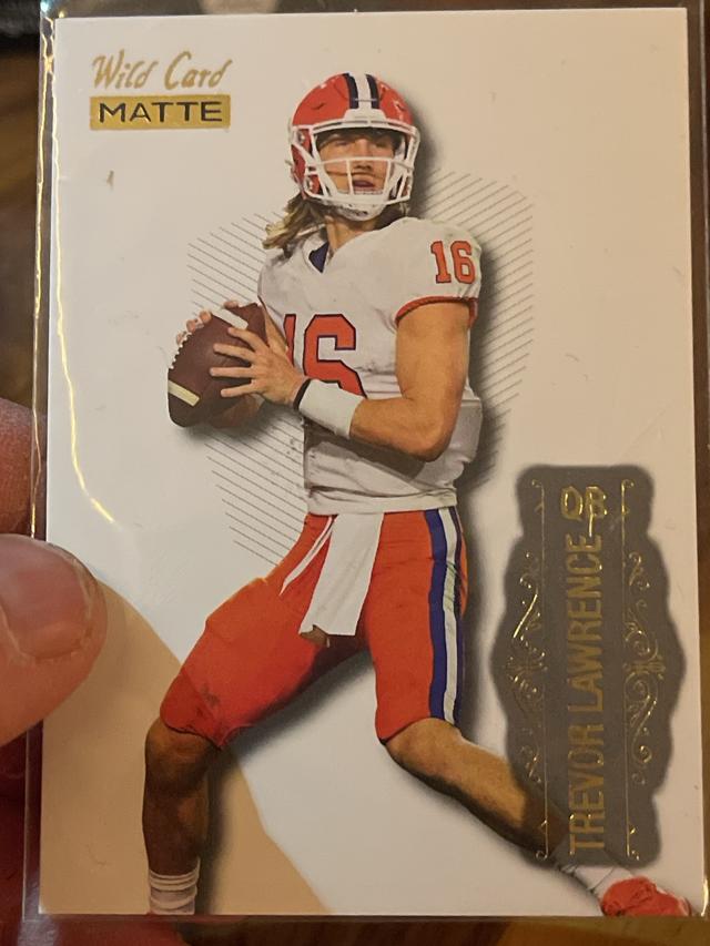 2021 Wild Card Matte Football Trevor Lawrence Base Set Exclusive Gold #LBC-1