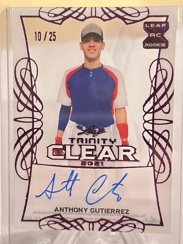 2021 Leaf Trinity Anthony Gutierrez Purple /25 #CA-AG1