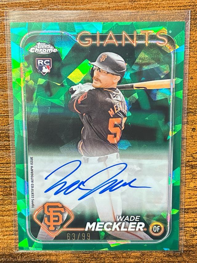 2024 Topps Chrome Sapphire Wade Meckler Auto Green /99 #CSA-WM Giants Rookie RC