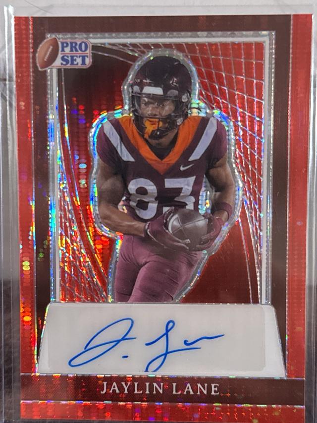 2024 Pro Set Metal Football Jaylin Lane BaseAutographs /2 #PA-JL1 VA Tech Hokies