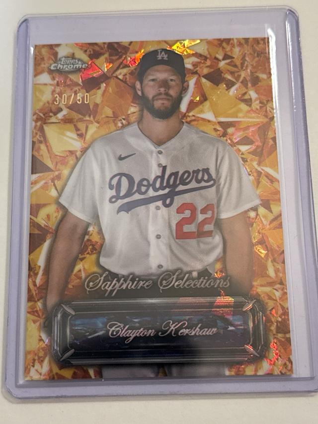 Clayton Kershaw 2024 Topps Chrome Sapphire Update Series Selections GOLD /50