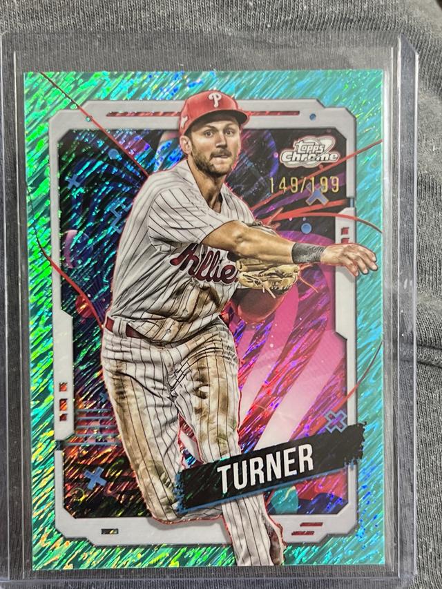 2024 Topps Cosmic Chrome Trea Turner ﻿Base Set Aqua Equinox Refractors /199 #54