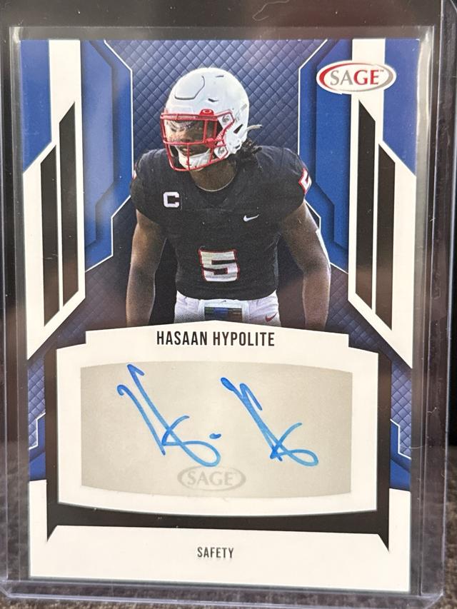 2024 Sage HIT Football Hasaan Hypolite ﻿Autograph #A-HH Patriots Houston Cougars