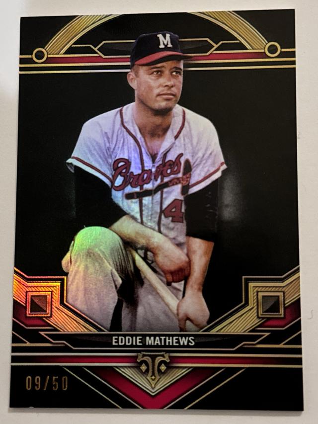 Eddie Mathews 2024 Topps Triple Threads ﻿Onyx /50 #199